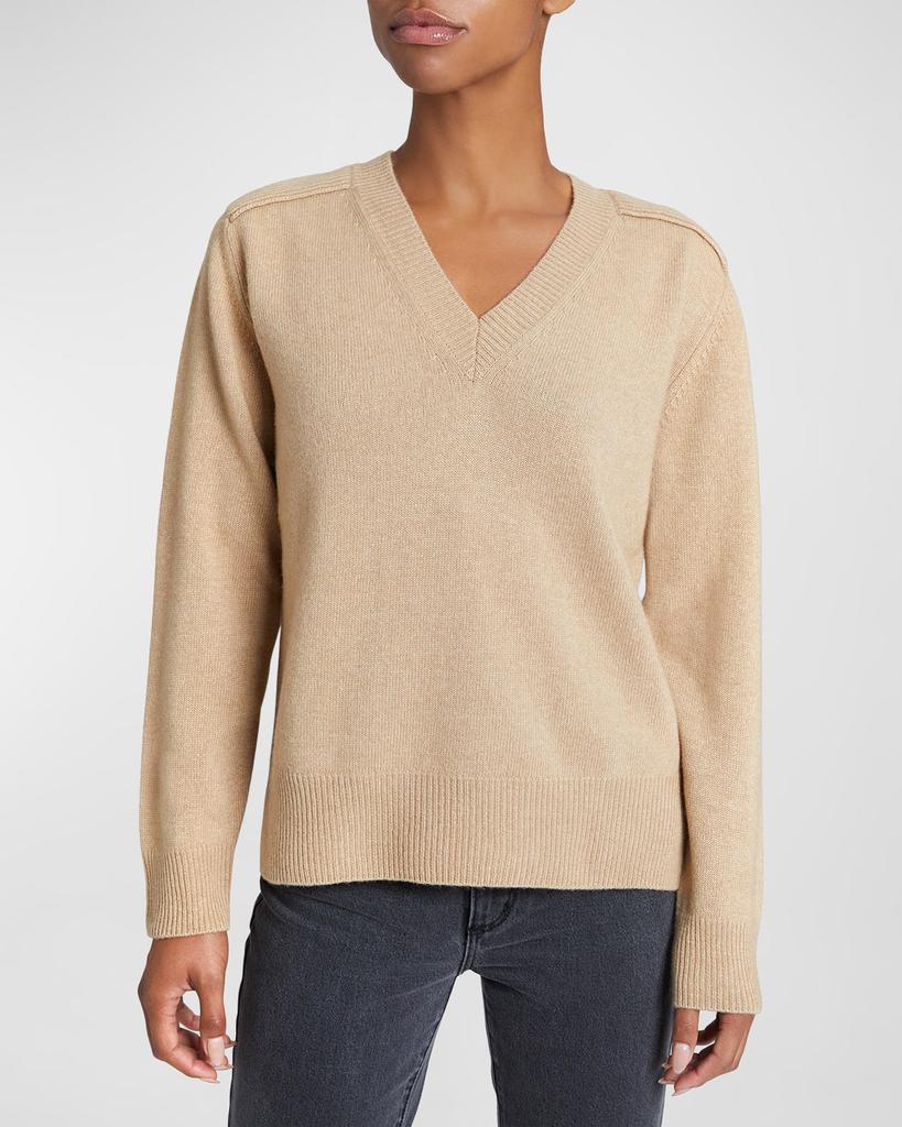 Santorelli Mary V-Neck Wool-Cashmere Sweater