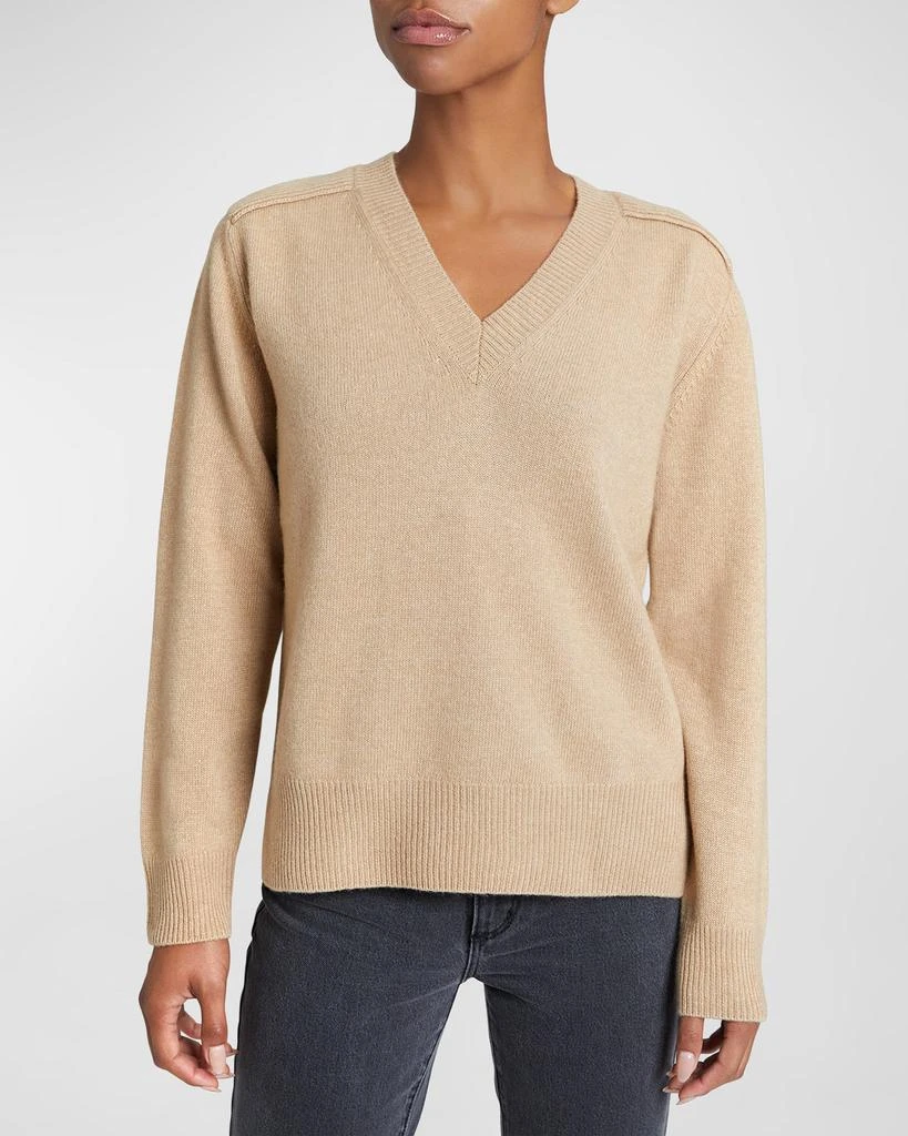 Santorelli Mary V-Neck Wool-Cashmere Sweater 1