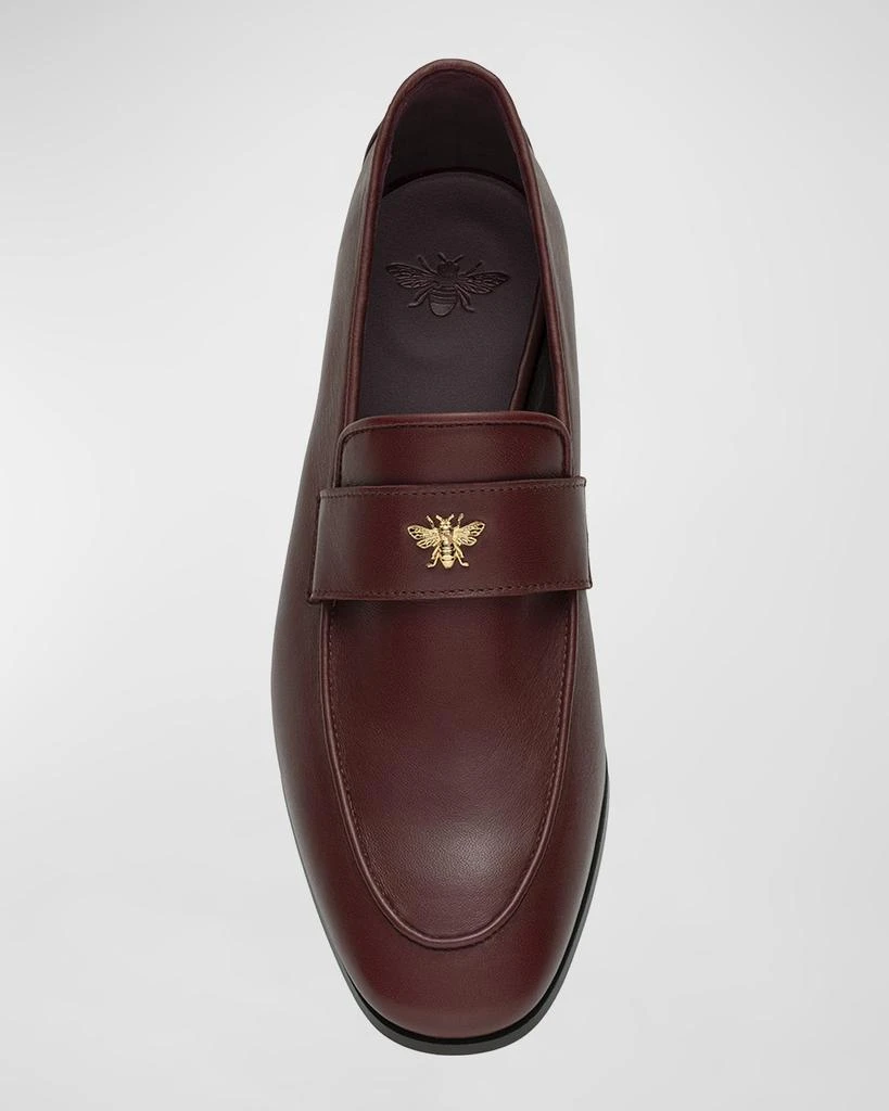 Bougeotte Leather Medallion Heeled Loafers 4