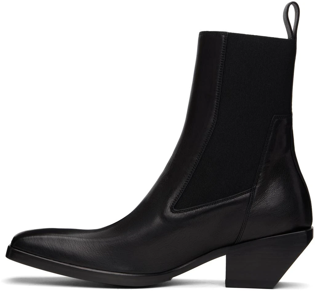 Rick Owens Black Hollywood Heeled Sliver Chelsea Boots 3