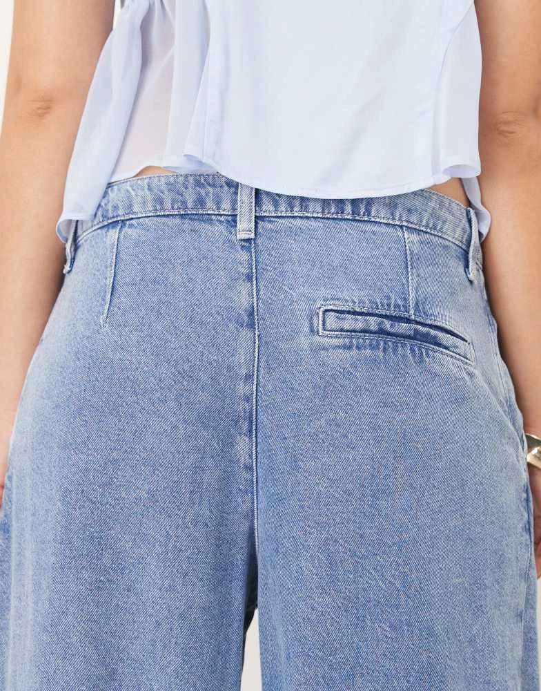River Island River Island tailored baggy jean in midwash blue 4