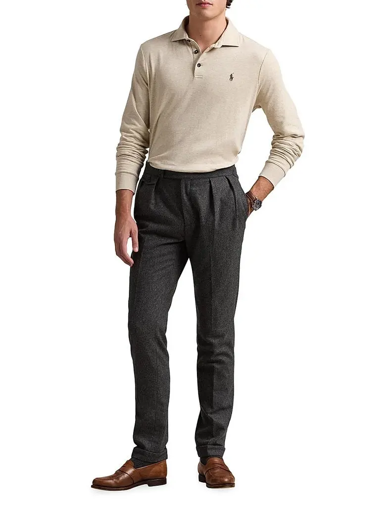 Ralph Lauren Double-Knit Jersey Long-Sleeve Polo Shirt 2