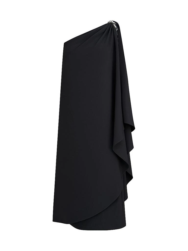 HALSTON Aries Stretch-Crepe Cape Dress 1