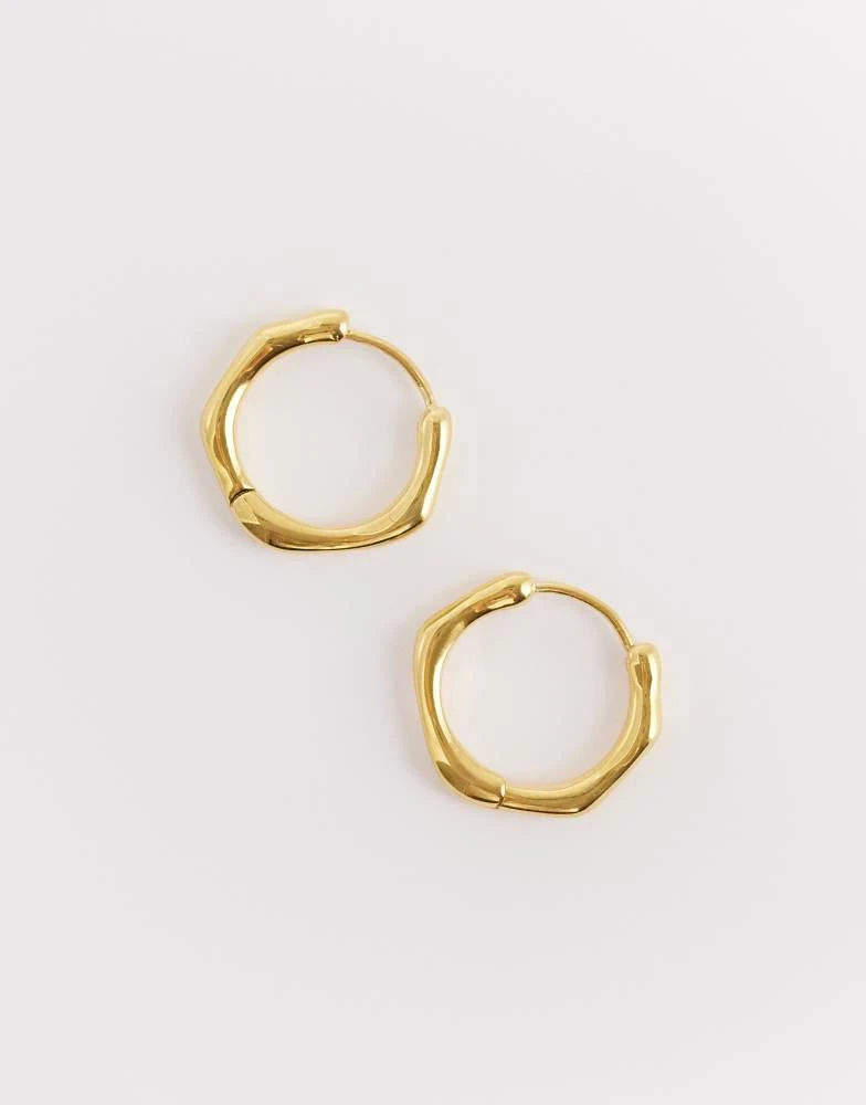 Abbott Lyon Abbott Lyon molten hoop earrings in 18k plated stainless steel in gold