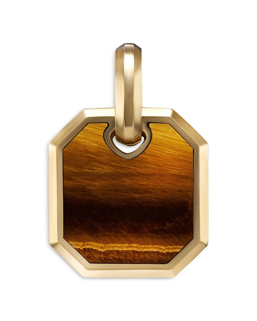 David Yurman Men's Roman Amulet in 18K Yellow Gold with Tigers Eye, 15mm 1