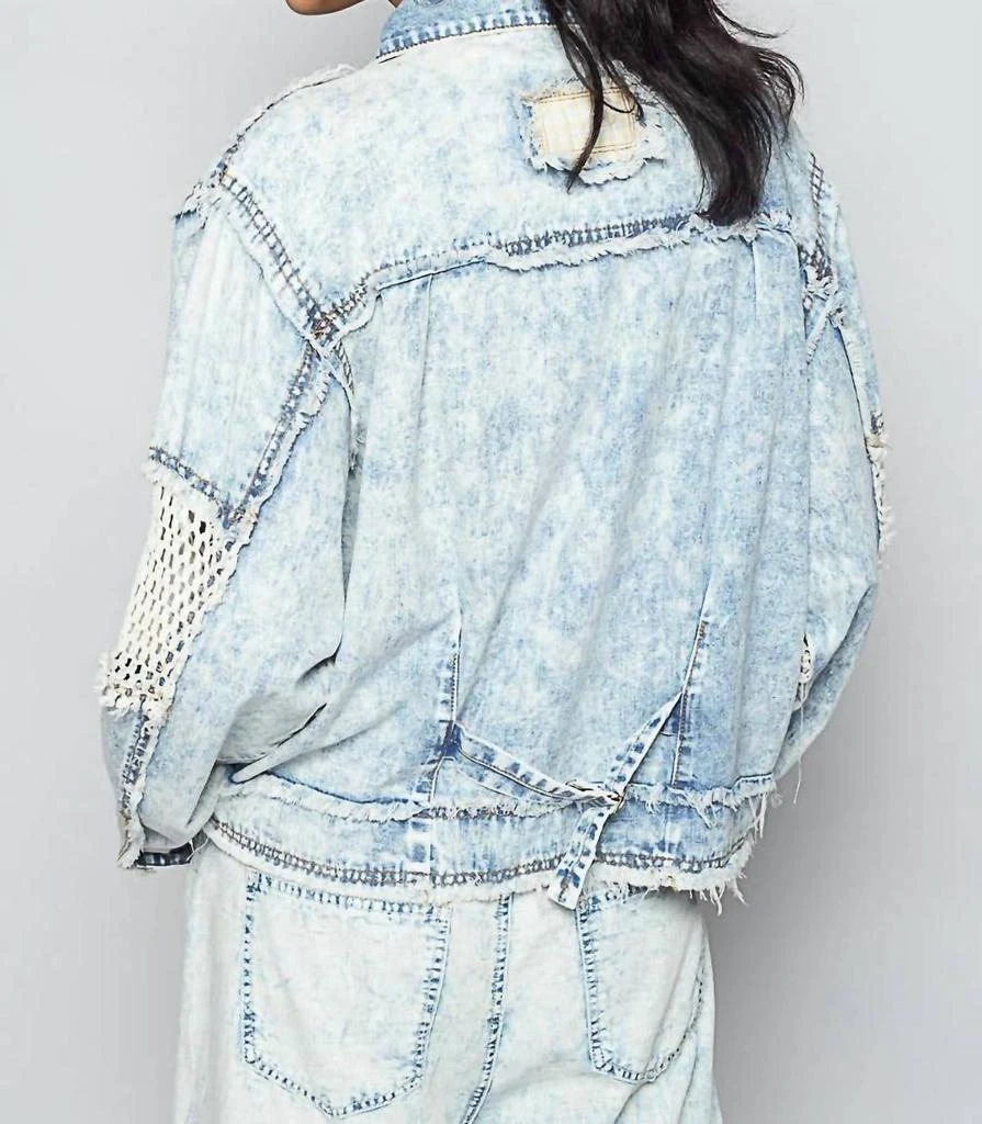 POL Pol - Long Sleeve Stud 3d Cargo Pockets Denim Jacket 3