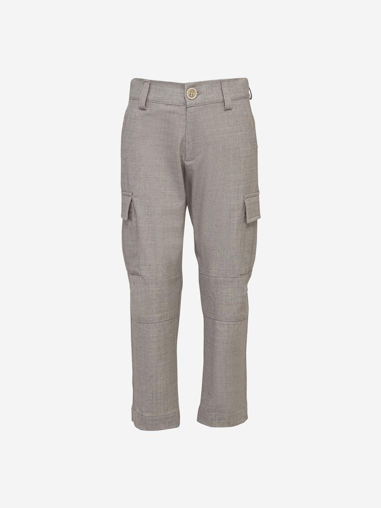 Eleventy Boys Cargo Trousers in Grey