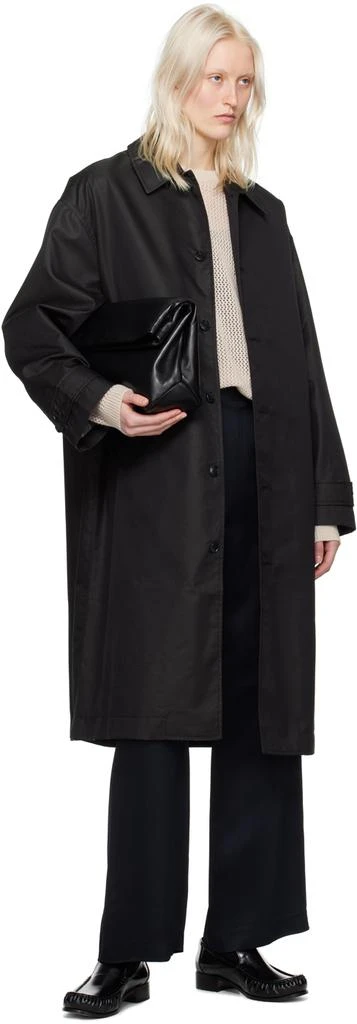 6397 Black Button Trench Coat 4