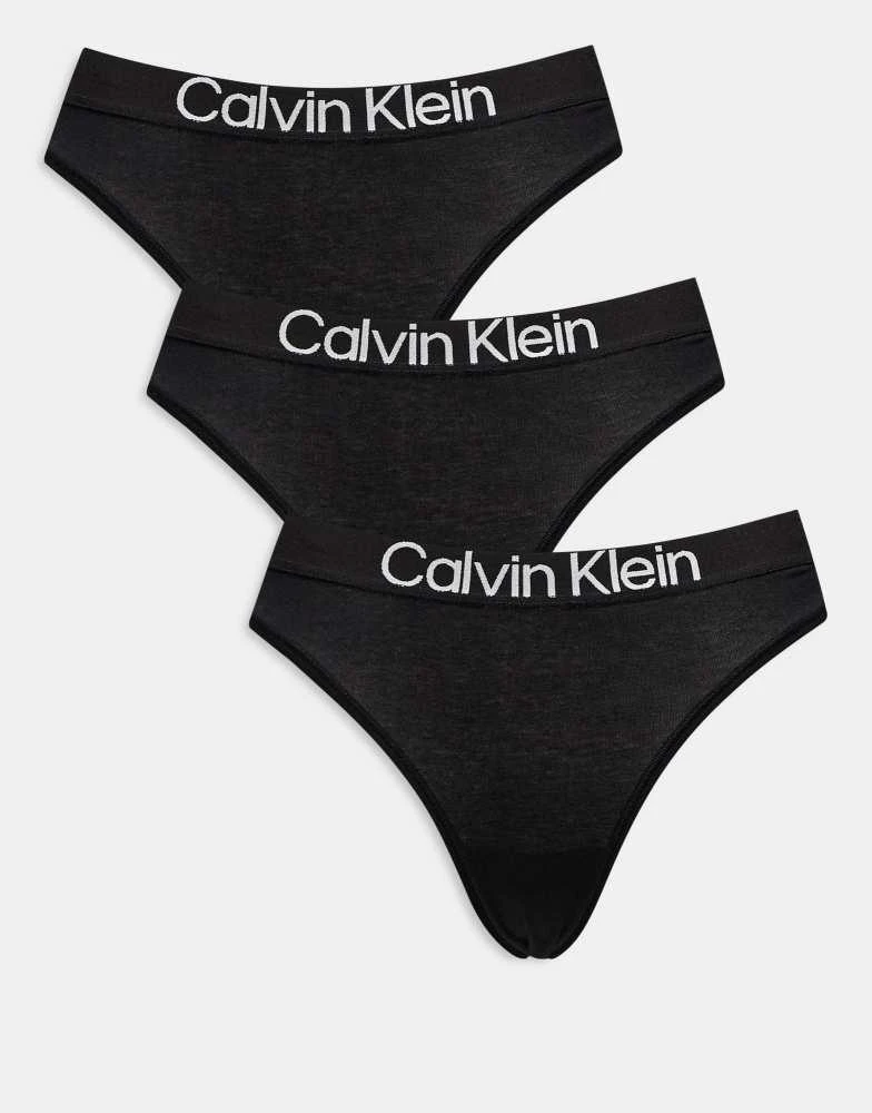 Calvin Klein Calvin Klein Extra Soft Cotton 3 pack thongs in black