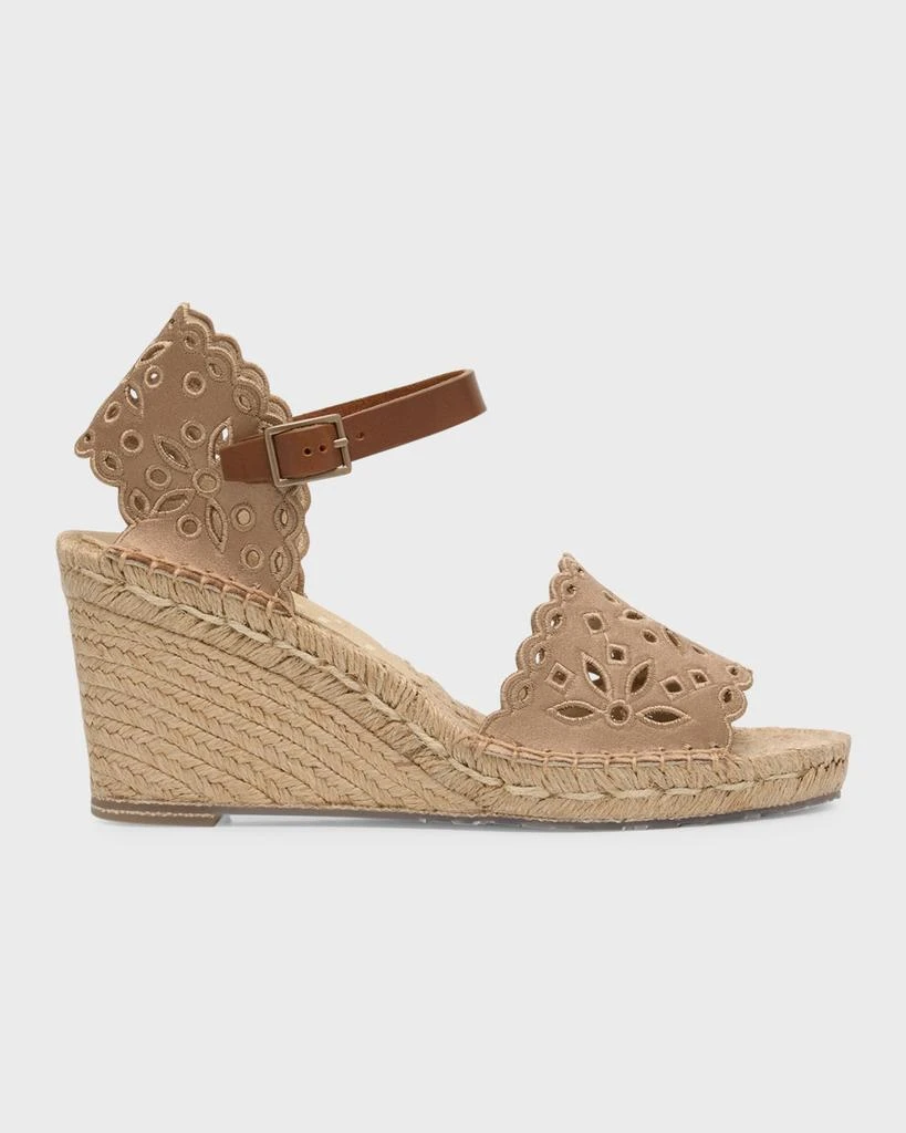 Pedro Garcia Orito Satin Eyelet Wedge Espadrilles 1