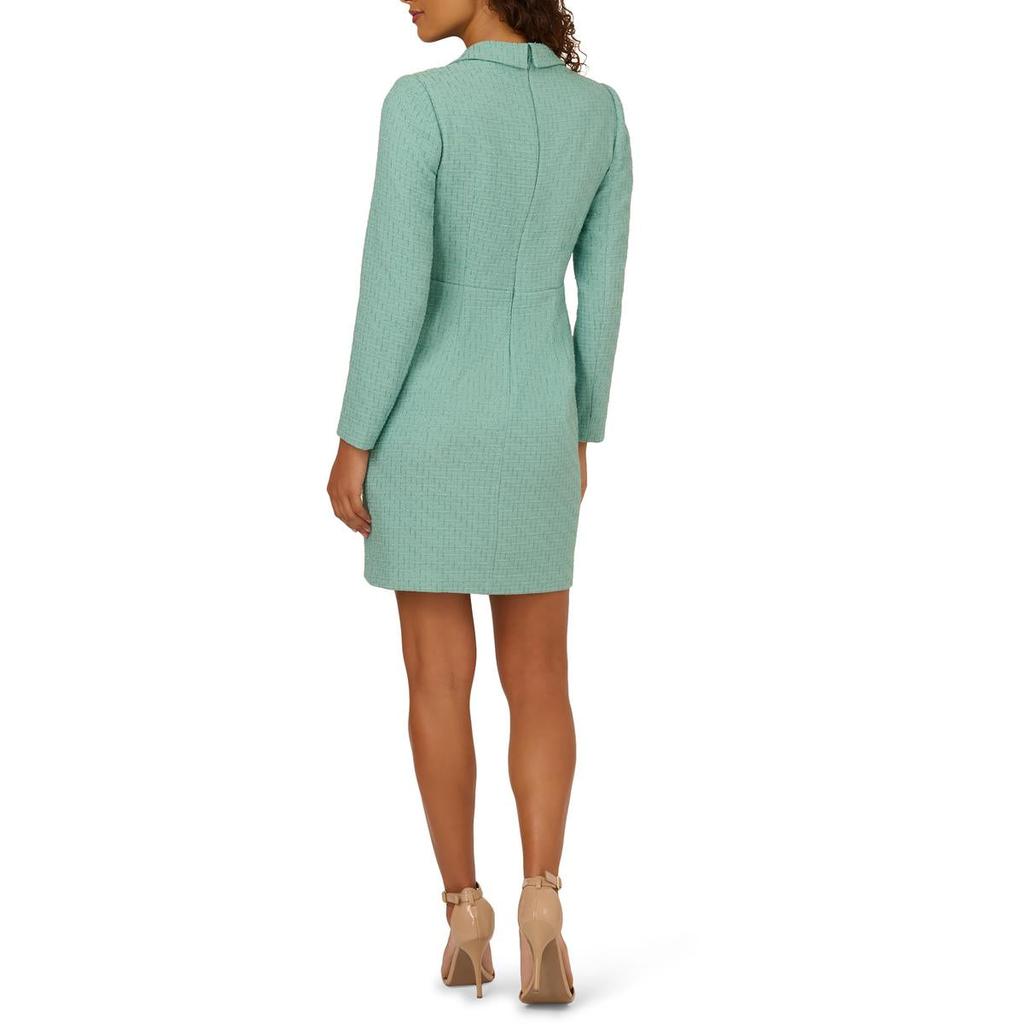 Adrianna Papell Womens Tweed Tuxedo Sheath Dress