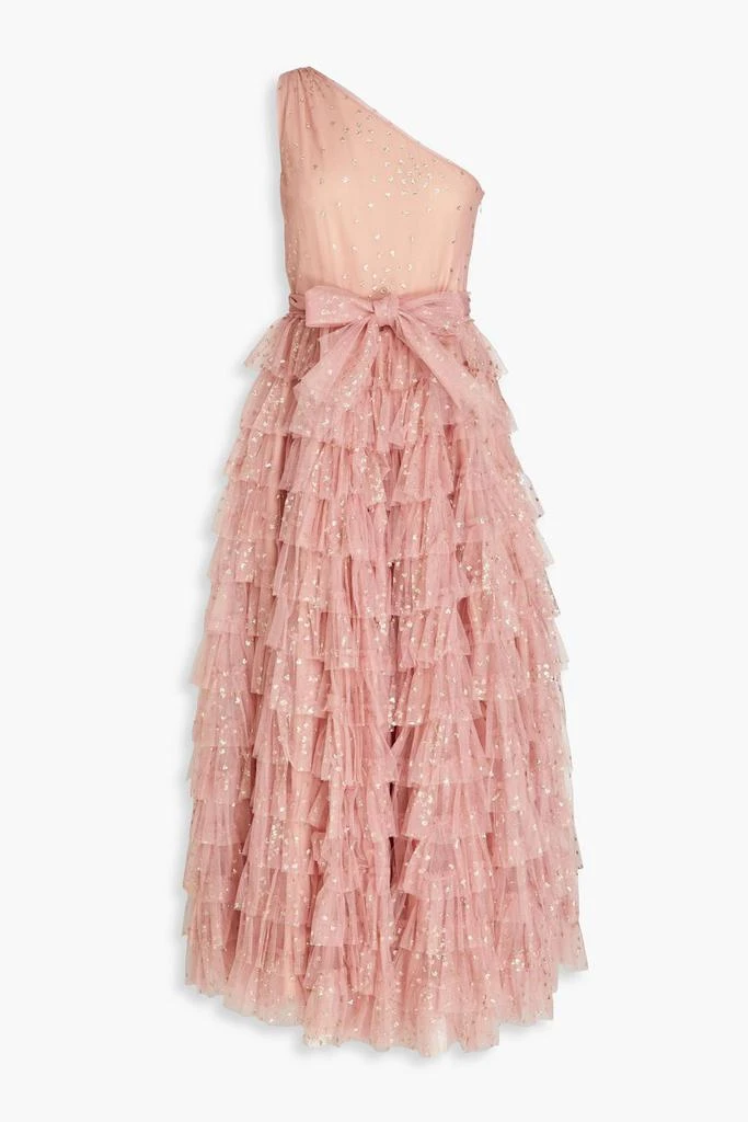 Red Valentino one-shoulder point d'esprit lurex dress Red Valentino one-shoulder point d'esprit lurex dress