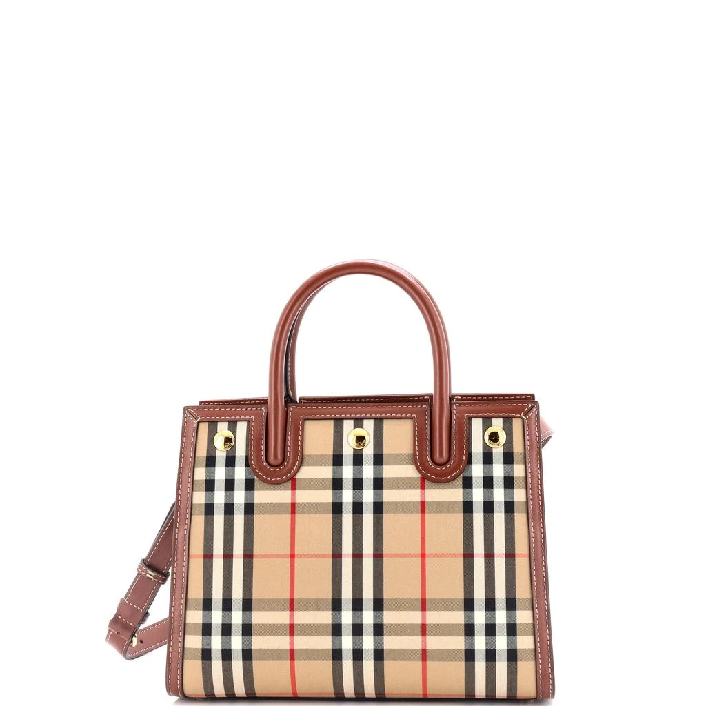 Burberry Title Two Handle Tote Vintage Check Canvas and Leather Mini 1
