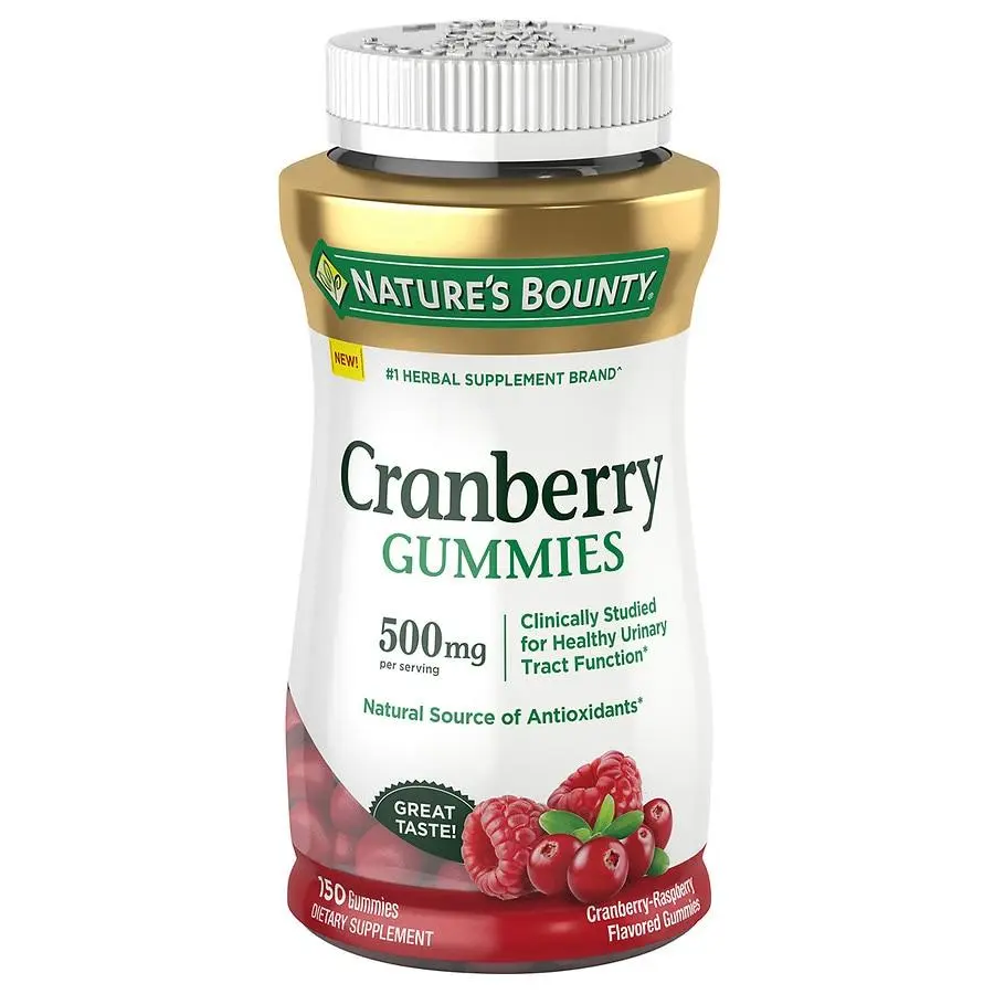 Nature's Bounty Cranberry Gummies Cranberry-Raspberry