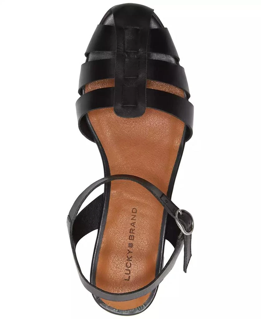 Lucky Brand Women's Zilma Ankle Strap Fisherman Flat Sandals 4