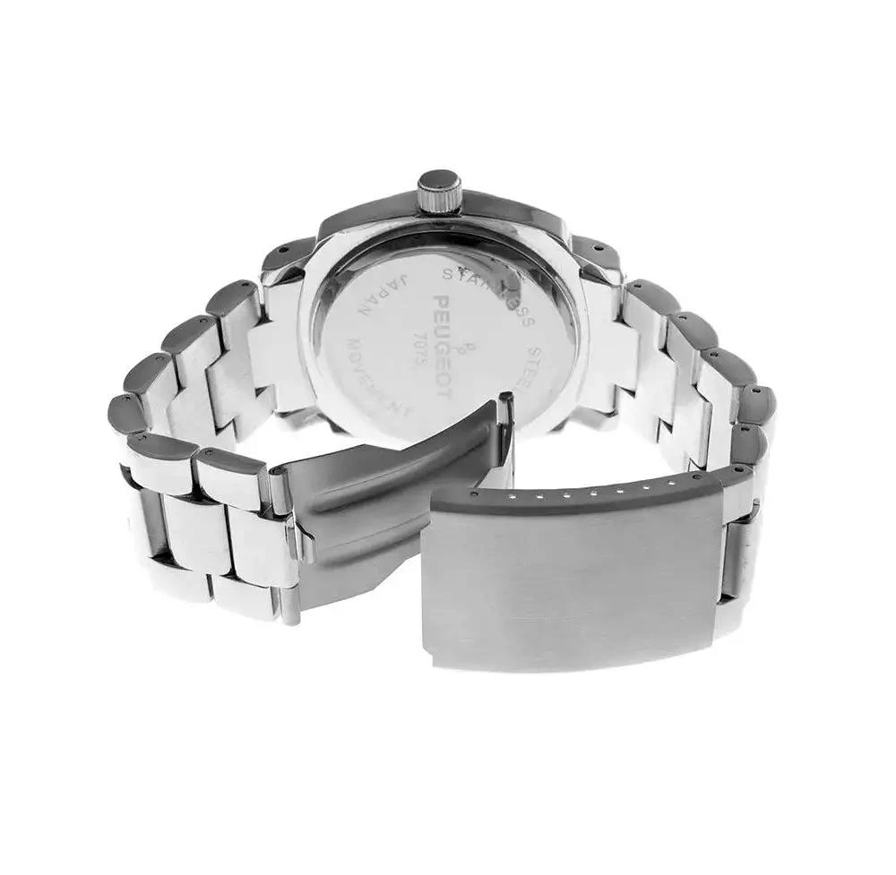 Peugeot Women's 40mm Silver Boyfriend Bracelet Watch with Crystal Bezel 2