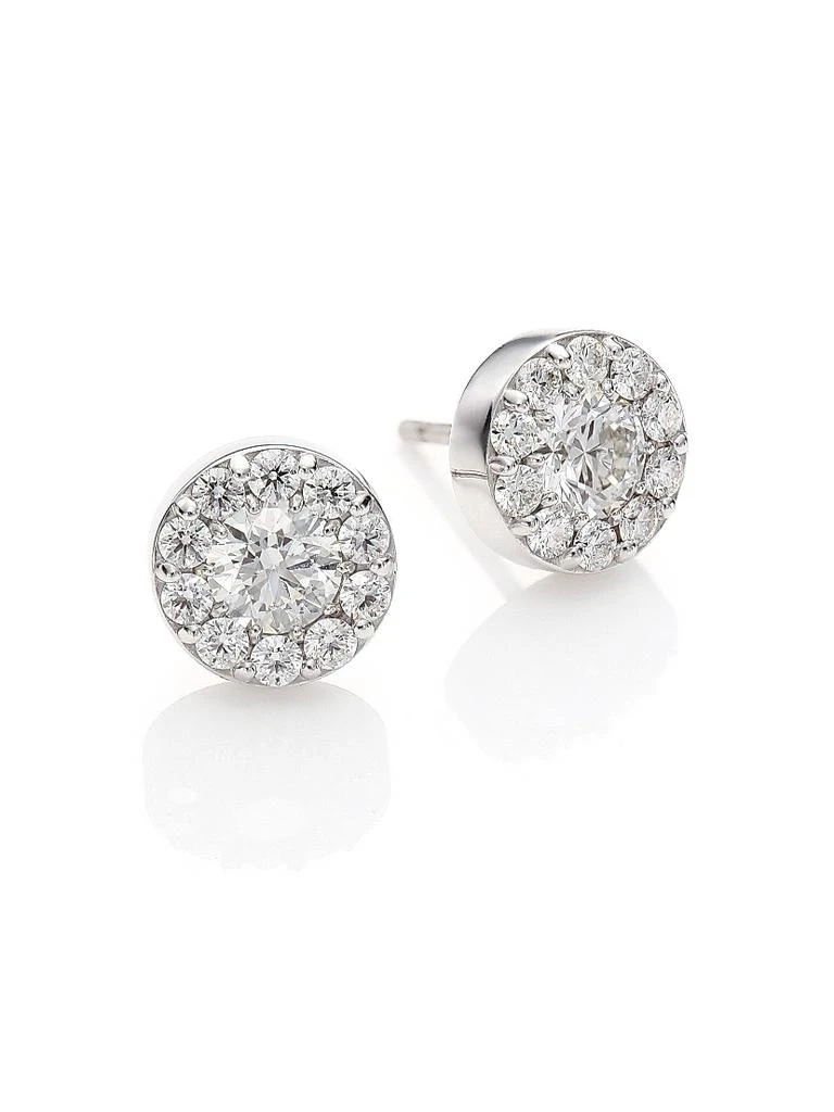Hearts On Fire Fulfillment 18K White Gold 
1.36-1.56 TCW Diamond Halo Stud Earrings 1