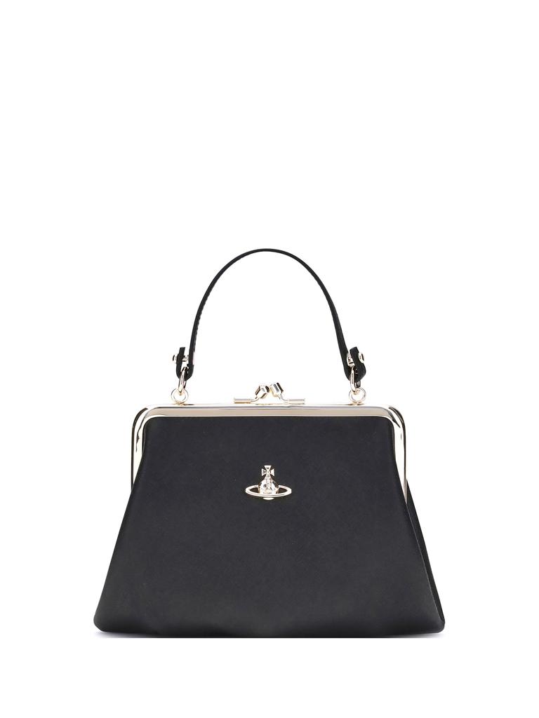 トートバッグ Vivienne Westwood BORSA \"GRANNY FRAME\" Granny Frame leather tote bag in black - Vivienne Westwood