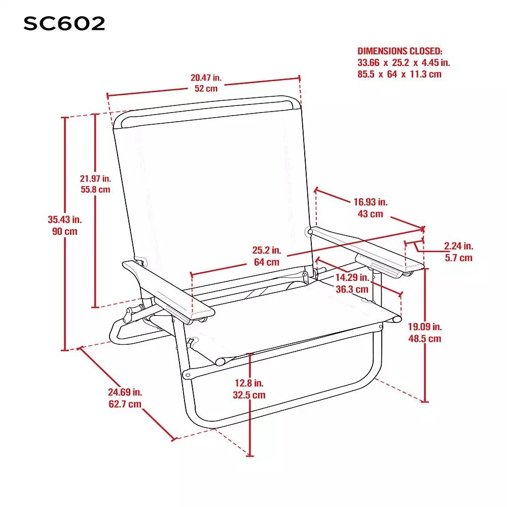 Tommy Bahama 4-Position Easy In-Easy Out Folding Beach Chair 2