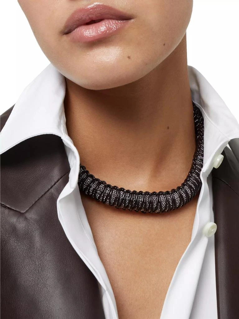 Brunello Cucinelli Monili and Braided Leather Choker 4