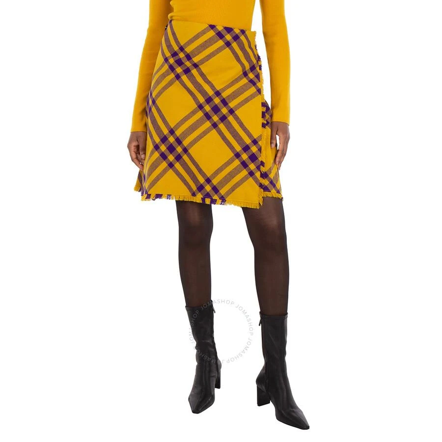 Burberry Check-Pattern Frayed Kilt 1