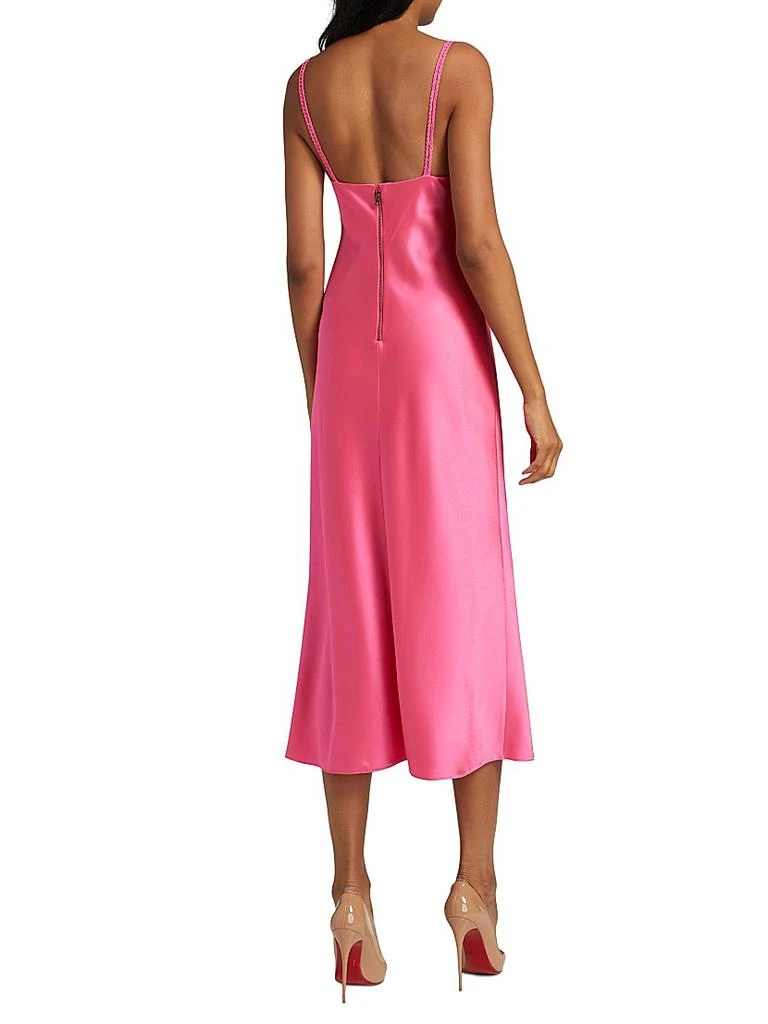 Alice + Olivia Zumi Satin Sweetheart Neck Midi-Dress 5