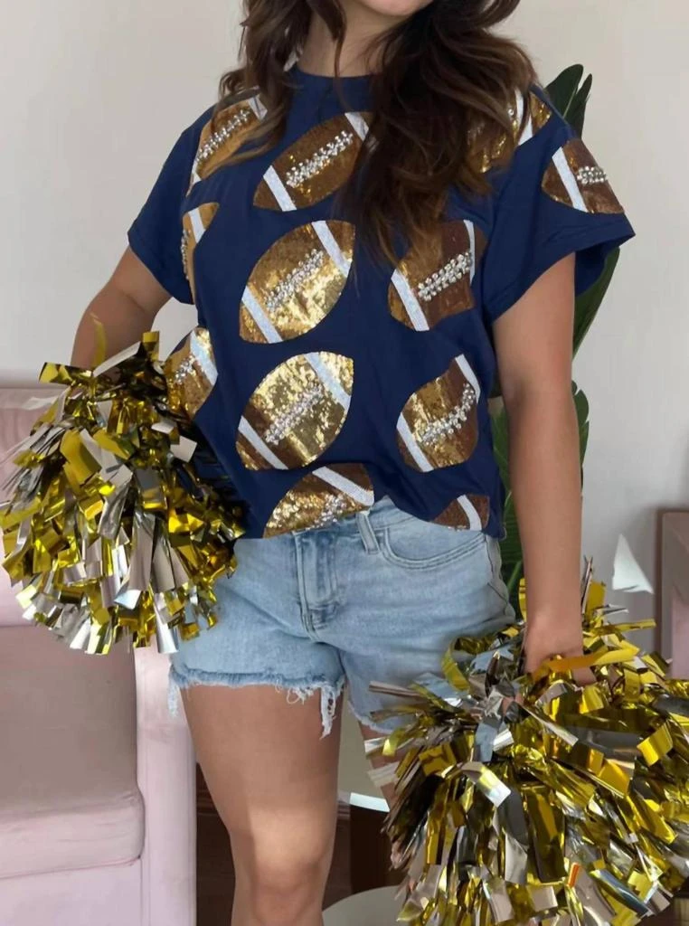 Queen Of Sparkles Queen Of Sparkles - Navy blue football shirt 3