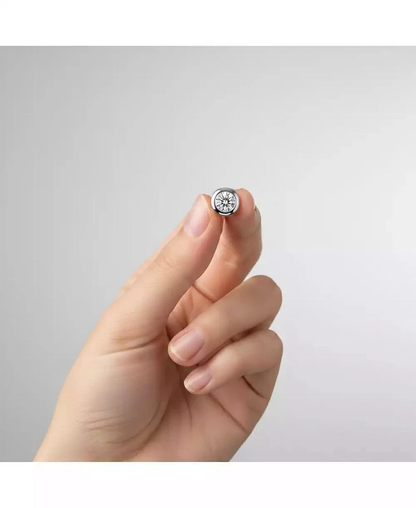 Stella Valentino Women
s Sterling Silver Lab-Grown Moissanite Stud Earrings 5