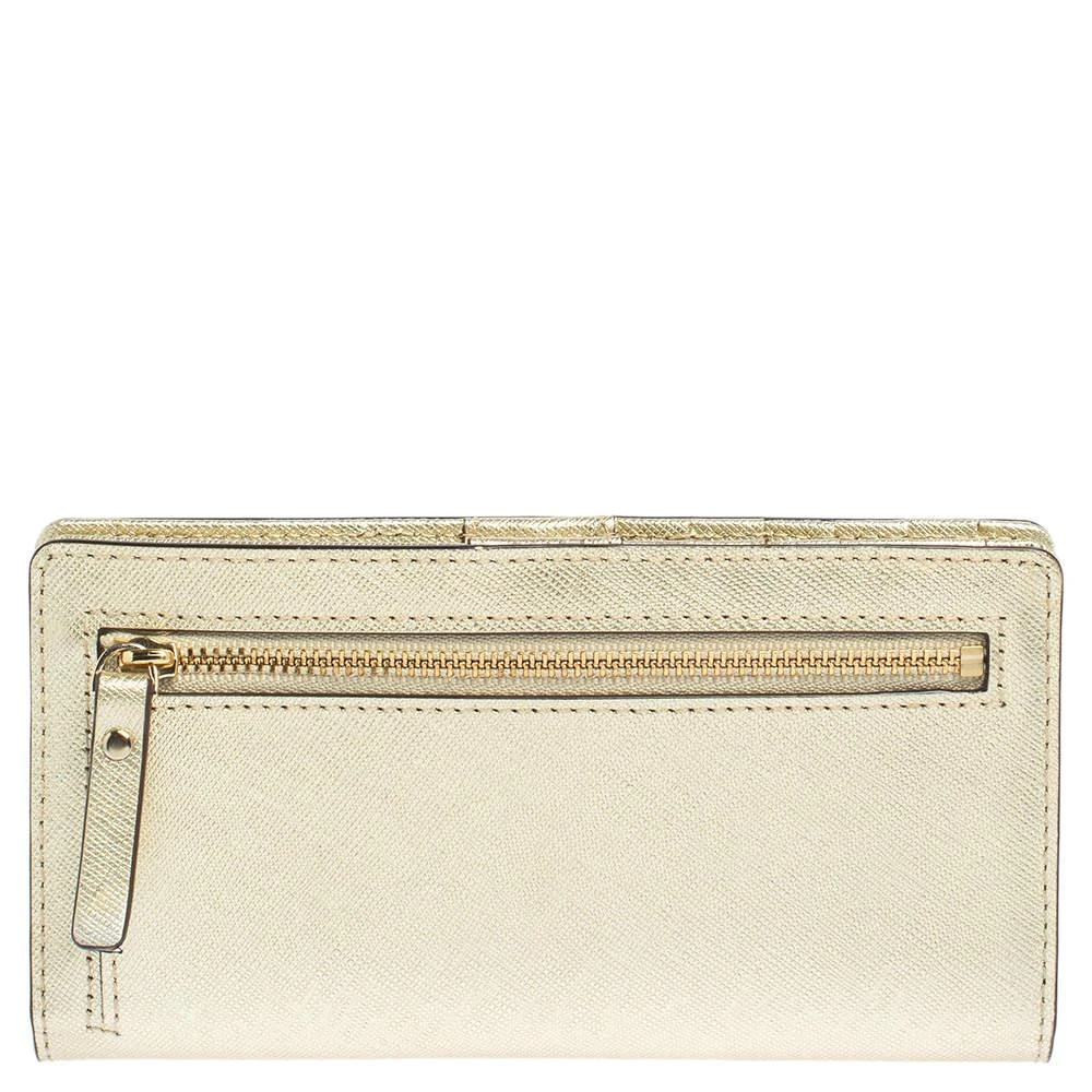 Kate Spade Kate Spade Metallic Gold Leather Long Flap Wallet 4