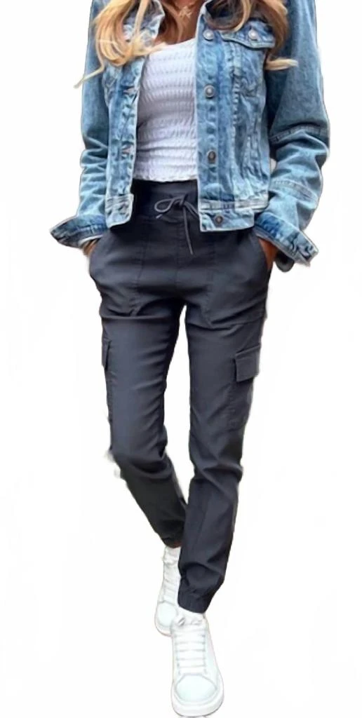 BEVY FLOG Gaya Cargo Jogger Pants In Charcoal 4