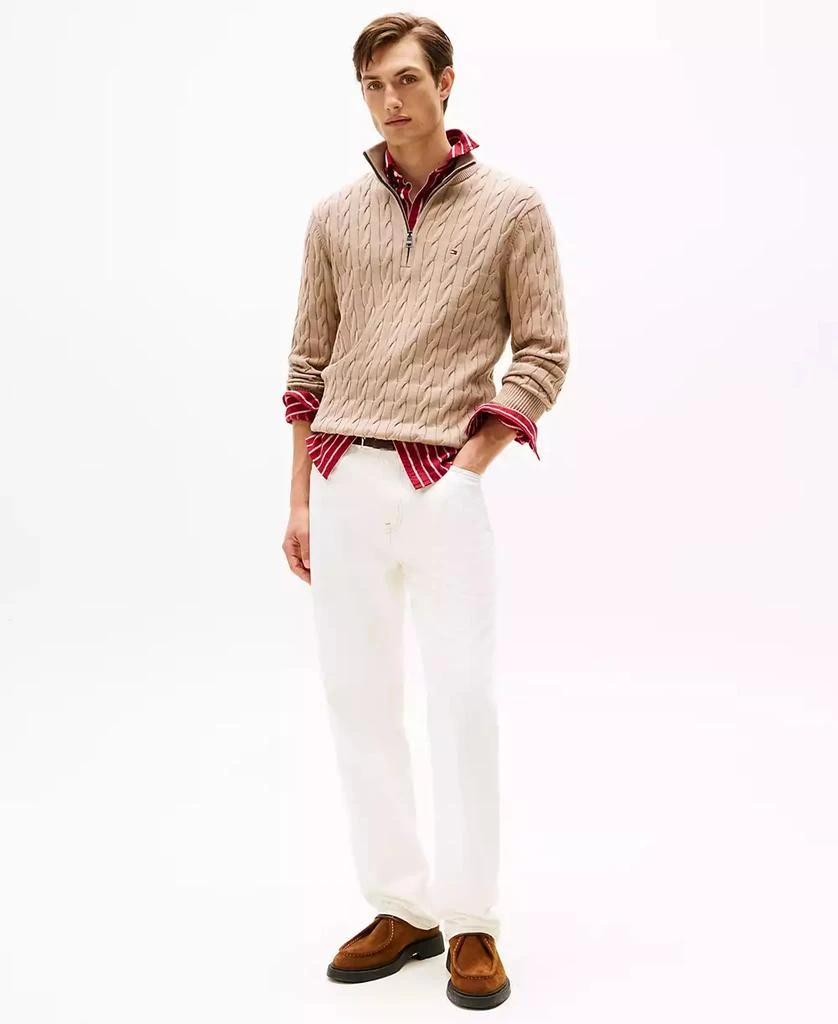 Tommy Hilfiger Men
s Long-Sleeve Cable Knit Quarter-Zip Sweater 2