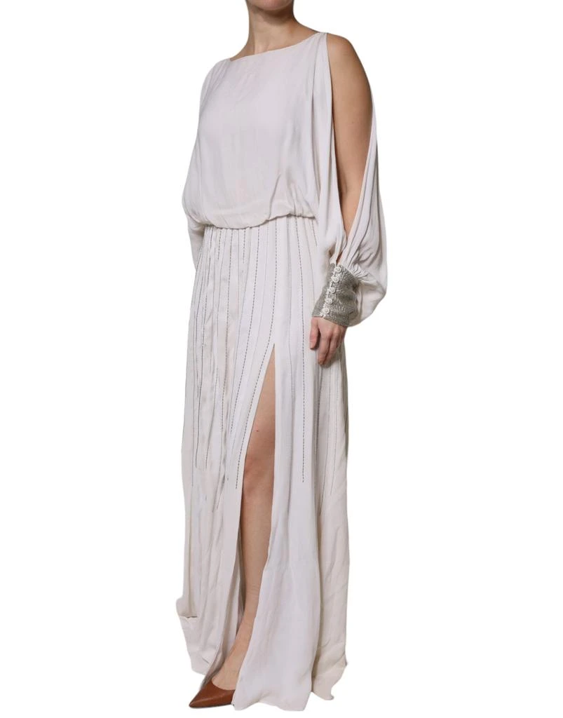 CHRISTIAN PELLIZZARI ivory Embellished Long Maxi Women's Dress (Pre-Owned) 2