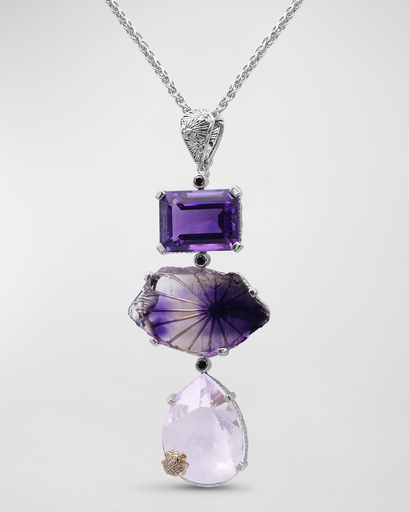 Stephen Dweck Amethyst and Black Diamond Pendant Necklace