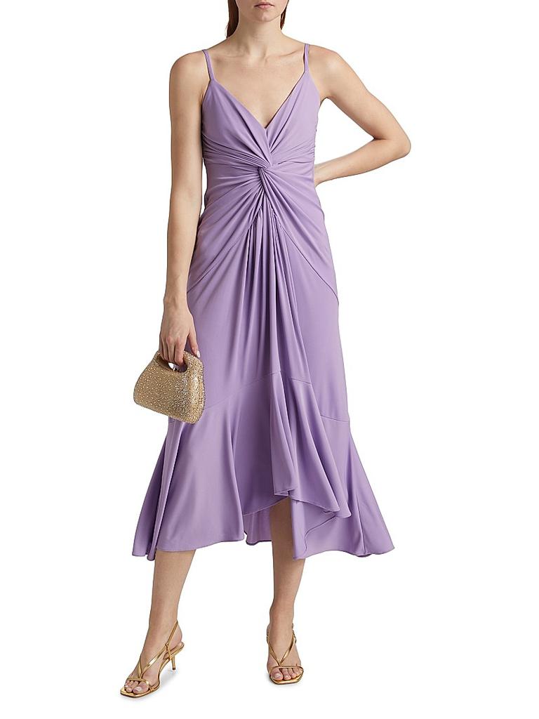 Shop Susan Twist-Front Tulip Hem Midi-Dress on Sale at BeyondStyle