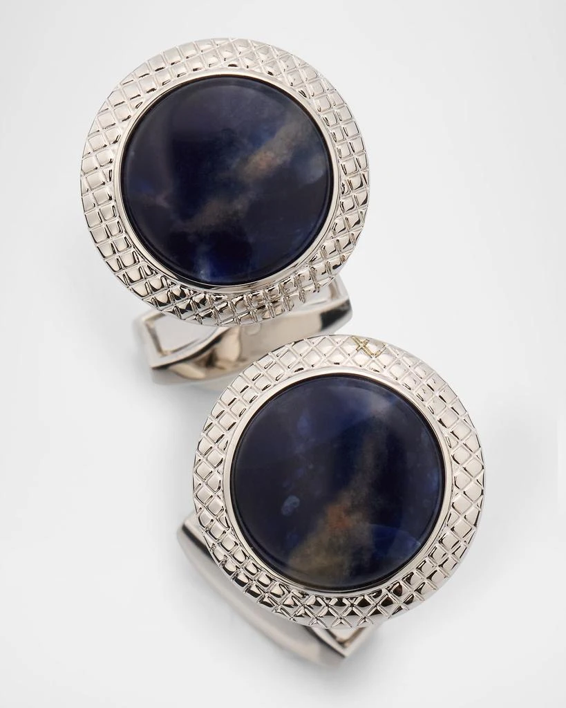 Tateossian Men
s Cabochon Sodalite Round Cufflinks 3