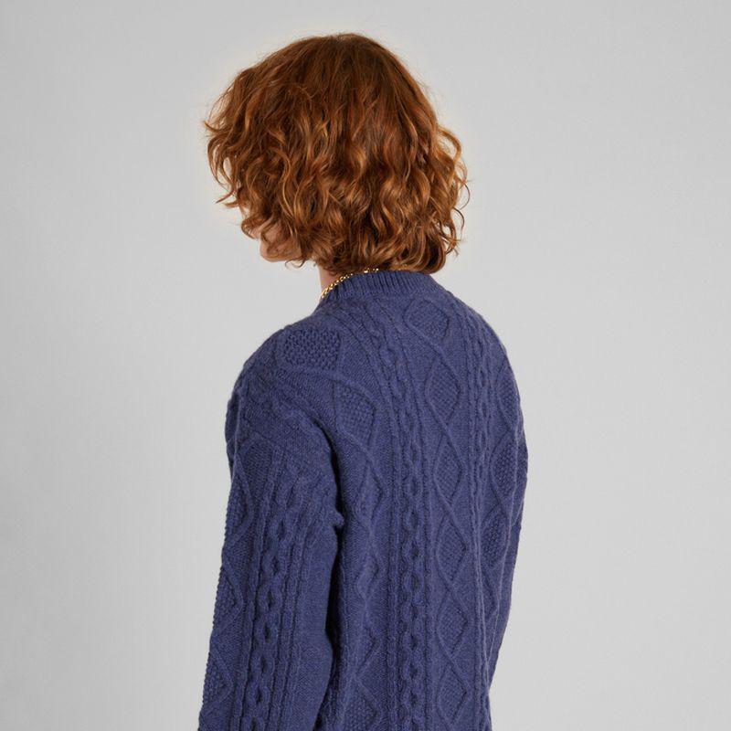 L'Exception Paris Twisted sweater in recycled wool Bleu bohemia L'EXCEPTION PARIS