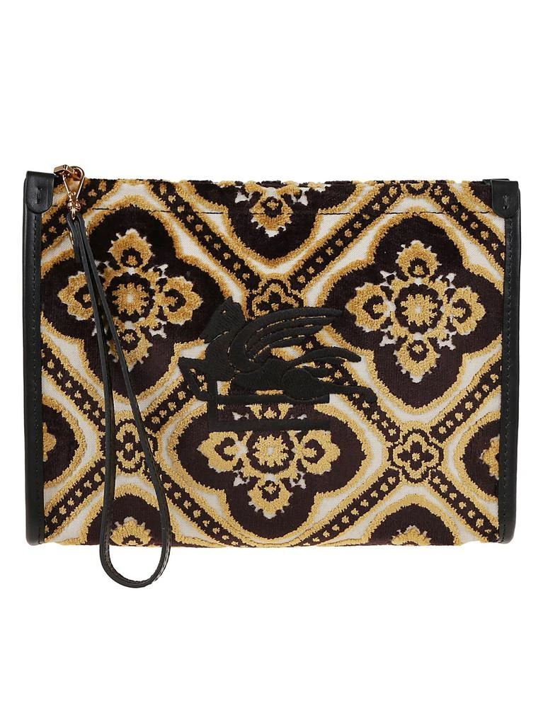 ETRO Etro Logo-Embroidered Zipped Makeup Bag 1