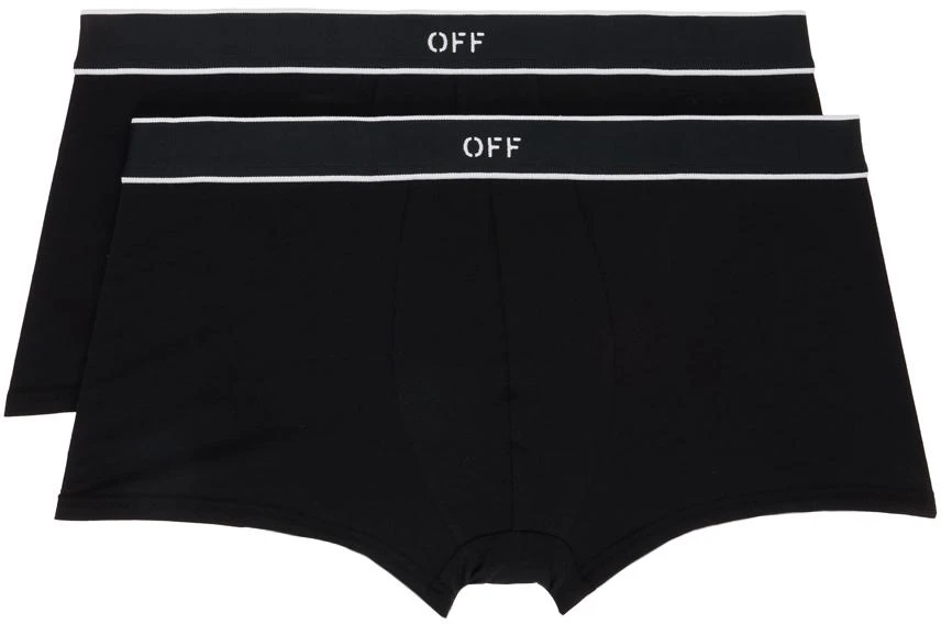 Off-White Two-Pack Black Off-Stamp Boxers 1