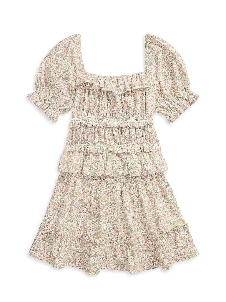 Ralph Lauren Little Girl
s 
Girl
s 2-Piece Floral Puff-Sleeve Top 
Skirt Set