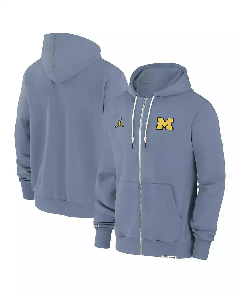 Jordan Men's Blue Michigan Wolverines 2024 Sideline Player Performance Full-Zip Hoodie Sweatshirt 1