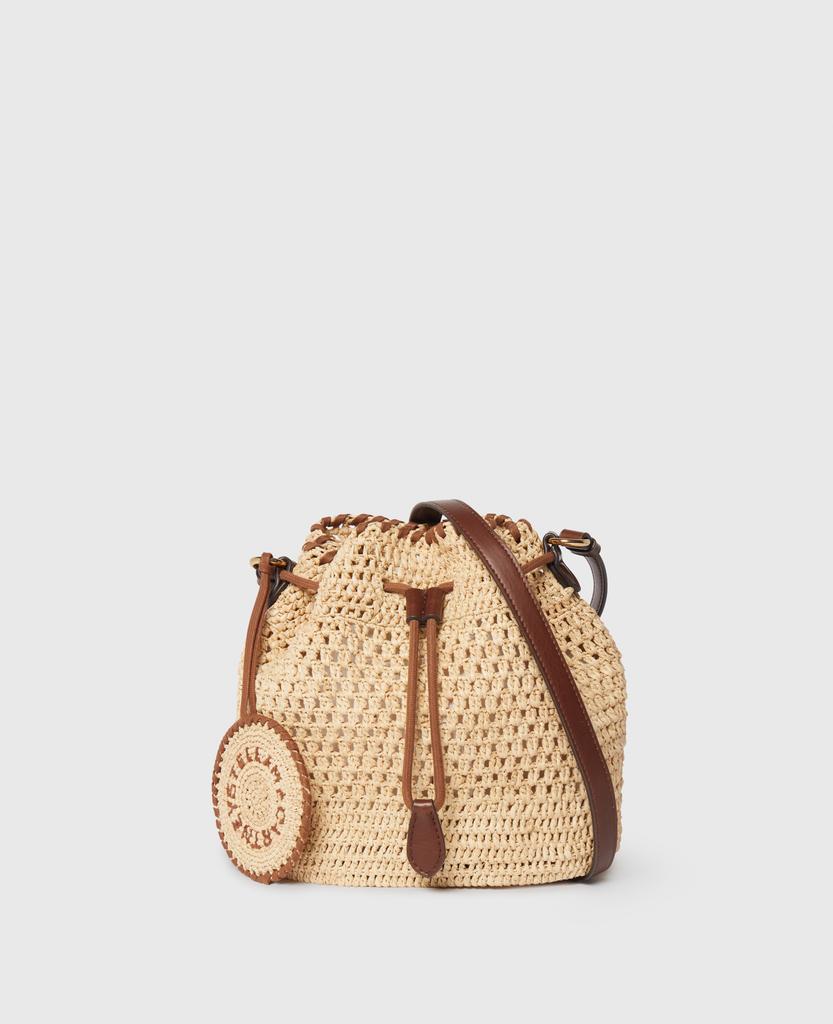 Stella McCartney Stella McCartney - Falabella Raffia Crochet Bucket Bag, Woman, Natural
