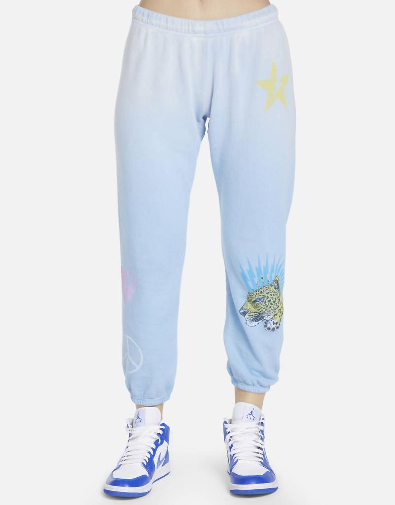 Lauren Moshi Alana Pant Punk Leopard In Blue Ombre