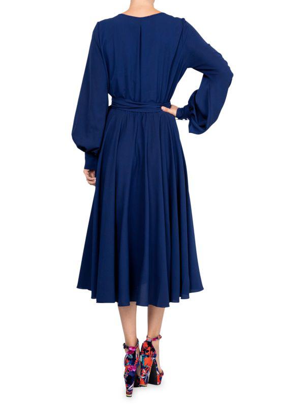 Meghan LA LilyPad Solid-Hued Midi Wrap Dress