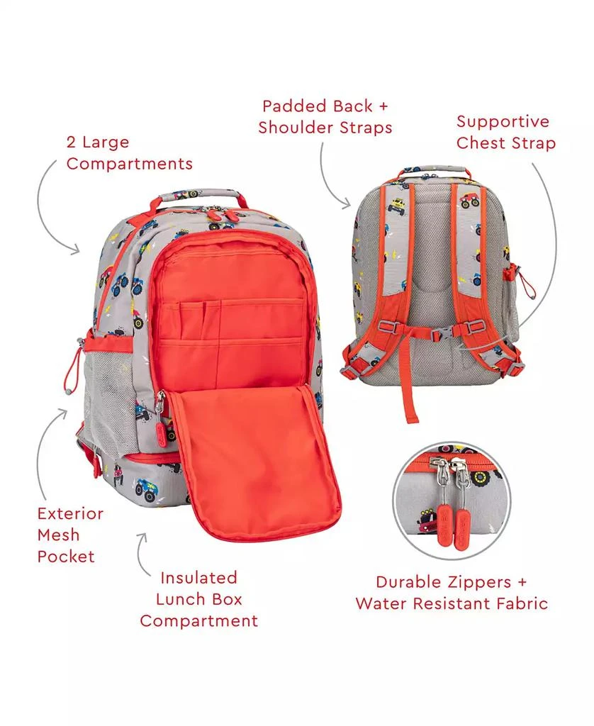 Bentgo Kids Prints 2-In-1 Backpack and Insulated Lunch Bag - Trucks 4