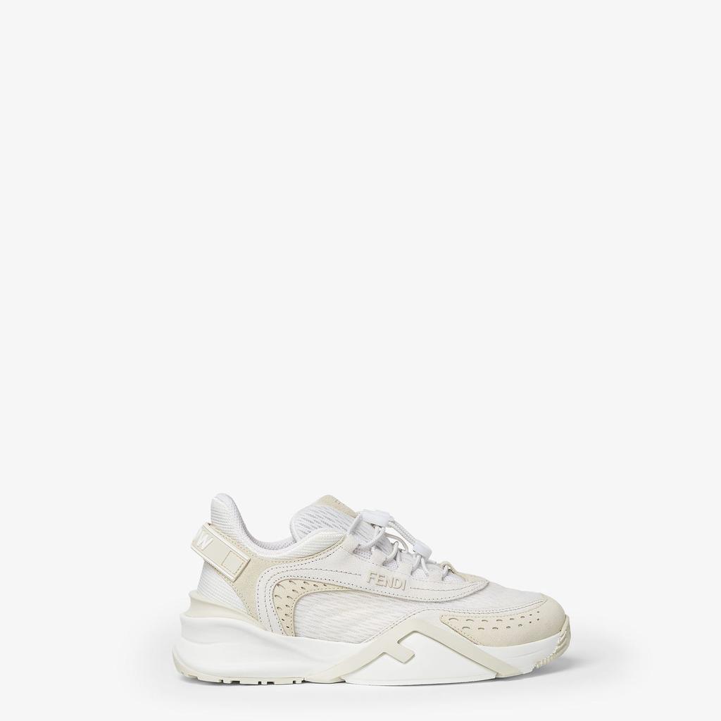 Fendi IVORY MESH AND SUEDE FENDI FLOW SNEAKERS