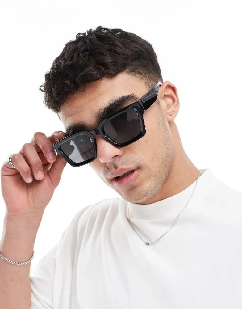 ASOS ASOS DESIGN square sunglasses with black bevel frame 1