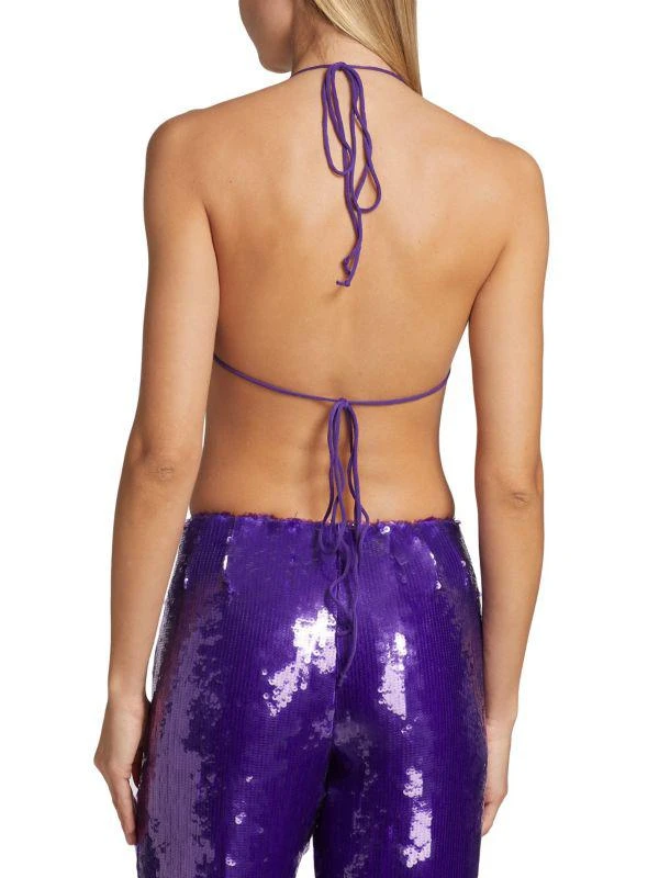 LaQuan Smith Sequin-Embroidered Bra Top 5