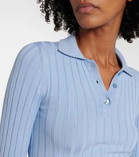 Dolce 
Gabbana Ribbed-knit cropped polo sweater 4