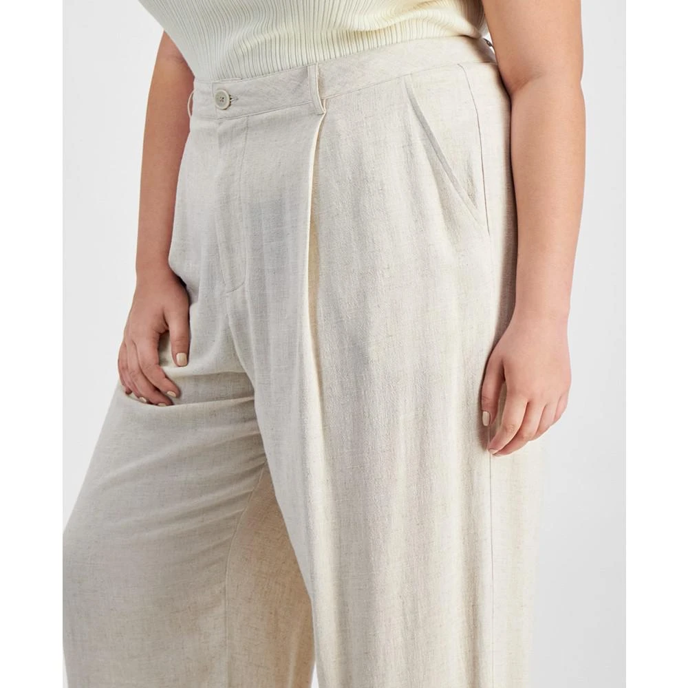 And Now This Trendy Plus Size Pleat-Front Wide-Leg Pants 4