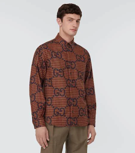 Gucci Maxi GG gingham wool shirt 3